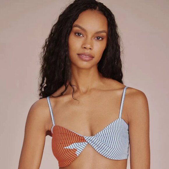 Brand New by Anthropologie Celandine Linen Blend Bandeau Crop Top & Skirt Set - Picture 8 of 11